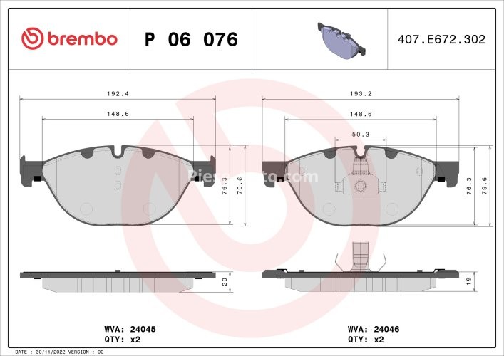 Set plăcuțe frână BREMBO ,față, (fara optionale), pentru: BMW 5 (F10), 5 (F11), 5 GRAN TURISMO (F07), 6 (F12), 6 (F13), 6 GRAN COUPE (F06), 7 (F01, F02, F03, F04) 2.0-4.4H 02.08-10.18