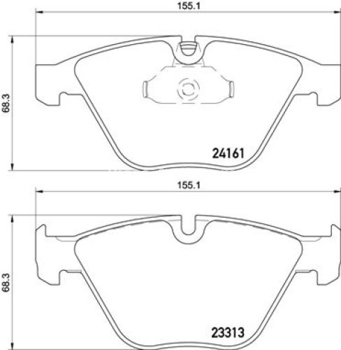 Set plăcuțe frână BREMBO ,față, (fara optionale), pentru: BMW 3 (E90), 3 (E91), 3 (E92), 3 (E93), X1 (E84), Z4 (E89) 3.0/3.0D 12.04-08.16
