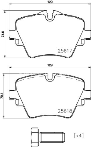 Set plăcuțe frână BREMBO ,față, (cu suruburi ghidare etrier frână; fara optionale), pentru: BMW 1 (F40), 2 (F45), 2 (G42, G87), 2 GRAN COUPE (F44), 2 GRAN TOURER (F46) 1.5-3.0DH 11.13-