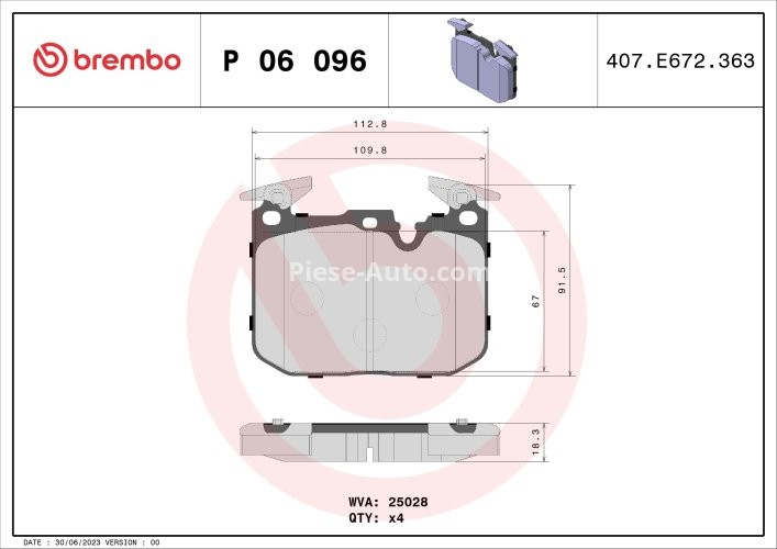 Set plăcuțe frână BREMBO ,față, (cu greutati de echilibrare; fara optionale), pentru: BMW 1 (F20), 1 (F21), 2 (F22, F87), 2 (F23), 3 (F30, F80), 3 (F31), 3 GRAN TURISMO (F34), 4 (F32 1.5-3.0H 07.11-