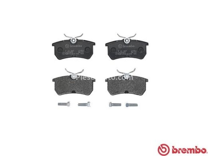 Set plăcuțe frână BREMBO ,spate (cu suruburi ghidare etrier frână), pentru: FORD FIESTA V, FIESTA VI, FOCUS I, FOCUS I/KOMBI, PUMA 1.0-2.0 08.98-