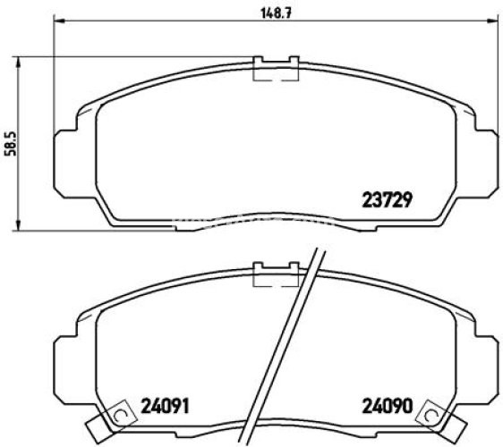 Set plăcuțe frână BREMBO ,față, pentru: HONDA ACCORD IX, ACCORD VII, CIVIC IX, CIVIC VII, CIVIC VIII, CROSSROAD, FR-V, STREAM; NISSAN TEANA II 1.3-3.5 10.95-