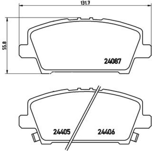 Set plăcuțe frână BREMBO ,față, pentru: HONDA CIVIC VIII 1.4/1.8/2.2D 09.05-12.11