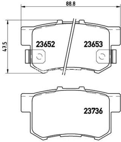 Set plăcuțe frână BREMBO, spate , pentru: ACURA RL, RSX, TL; HONDA ACCORD VII, CIVIC VII, CIVIC VIII, CR-V II, FR-V, LEGEND II, LEGEND III, S2000, SHUTTLE, STREAM 1.3-3.5 01.91-