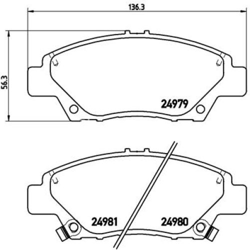 Set plăcuțe frână BREMBO ,față, pentru: HONDA CIVIC VIII, CR-Z, INSIGHT, JAZZ III, JAZZ IV, JAZZ V 1.2-1.5H 02.06-