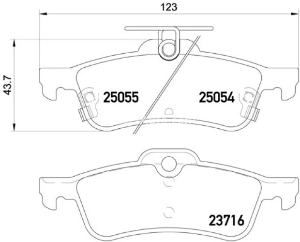Set plăcuțe frână BREMBO ,spate (fara optionale), pentru: HONDA CIVIC IX 1.4-2.2D 02.12-12.16
