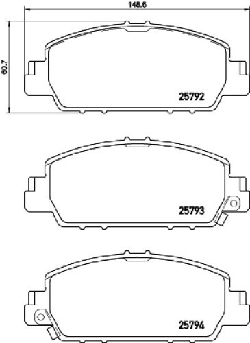 Set plăcuțe frână BREMBO ,față, pentru: HONDA ACCORD IX, ACCORD VIII, HR-V 1.5-3.5 07.08-