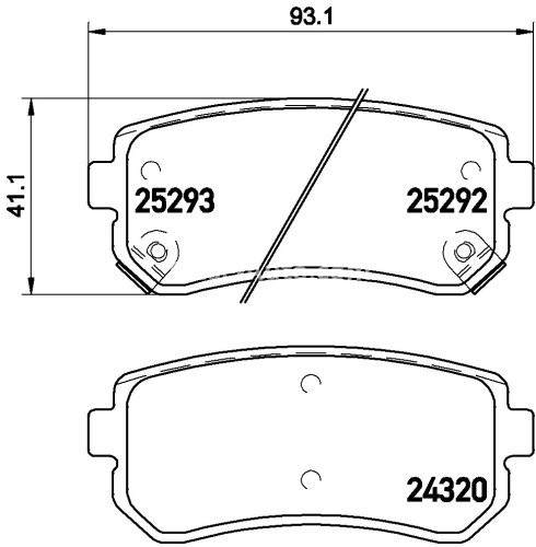 Set plăcuțe frână BREMBO, spate , pentru: HYUNDAI I30, IX35, SONATA VI, TUCSON, TUCSON/SUV; KIA CEE'D, CERATO II, CERATO KOUP III, OPTIMA, PRO CEE'D, SPORTAGE III, SPORTAGE IV 1.4-Electric 12.06-