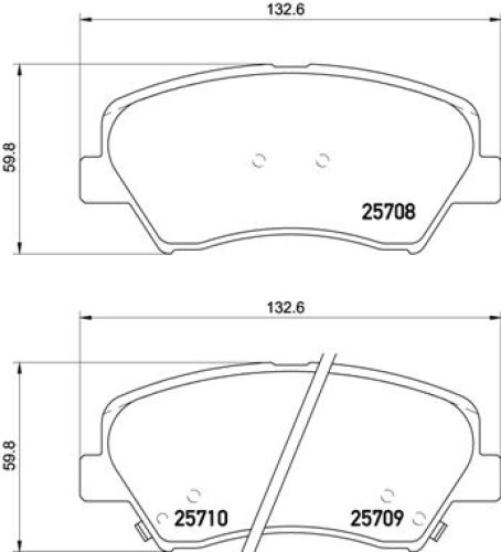 Set plăcuțe frână BREMBO ,față, pentru: HYUNDAI ELANTRA V, I30, VELOSTER; KIA CEE'D, CEED, CERATO III, CERATO KOUP III, PRO CEE'D 1.0-2.0 02.11-