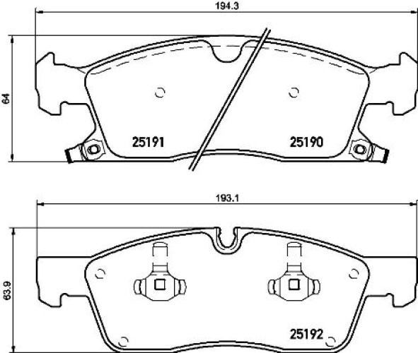 Set plăcuțe frână BREMBO ,față, pentru: DODGE DURANGO; JEEP GRAND CHEROKEE IV 3.0D-6.4 11.10-