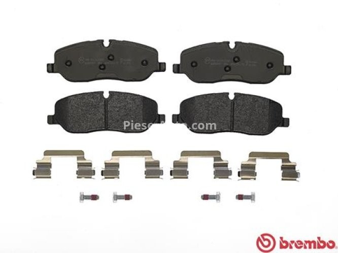 Set plăcuțe frână BREMBO ,față, (cu suruburi ghidare etrier frână; cu tampon amortizare), pentru: LAND ROVER DISCOVERY III, DISCOVERY IV, RANGE ROVER III 2.7D-4.4 03.02-12.18