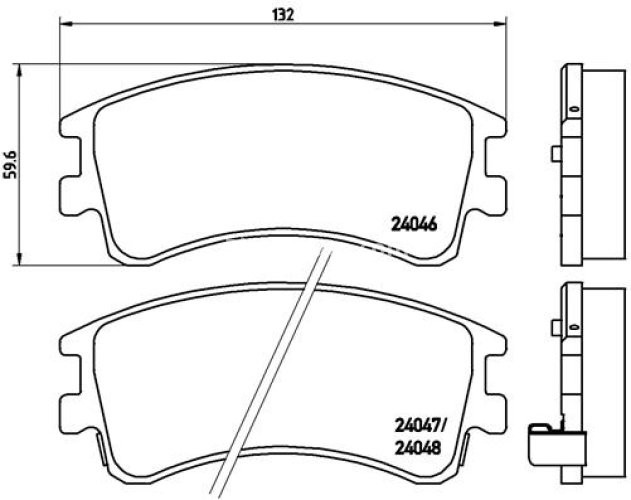 Set plăcuțe frână BREMBO ,față, pentru: MAZDA 6 1.8-2.3 01.02-02.08