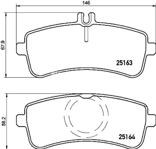 Set plăcuțe frână BREMBO, spate , pentru: MERCEDES AMG GT (C190), AMG GT (R190), S (A217), S (C217), S (W222, V222, X222), SL (R231) 3.0H-6.0 05.13-