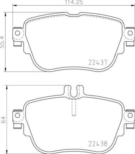 Set plăcuțe frână BREMBO, spate , pentru: MERCEDES CLS (C257), E (A238), E ALL-TERRAIN (S213), E (C238), E T-MODEL (S213), E (W213) 1.5-2.0H 01.16-