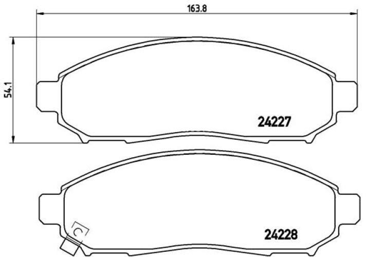 Set plăcuțe frână BREMBO ,față, pentru: NISSAN NP300 NAVARA, PATHFINDER III, XTERRA 2.5D/3.0D/4.0 10.04-
