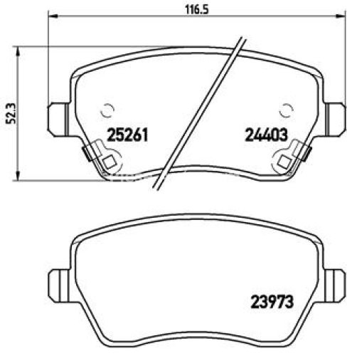 Set plăcuțe frână BREMBO ,față, pentru: NISSAN MICRA III, MICRA IV, MICRA V, NOTE 0.9-1.5D 01.03-