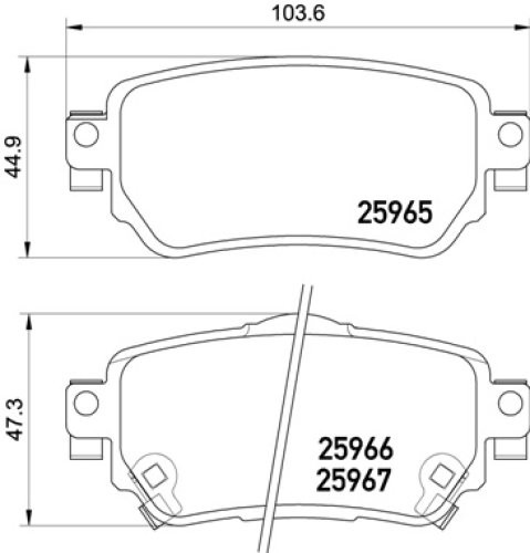 Set plăcuțe frână BREMBO ,spate (fara optionale), pentru: NISSAN LEAF, QASHQAI II, X-TRAIL III; RENAULT KADJAR, KOLEOS II 1.2-Electric 11.13-