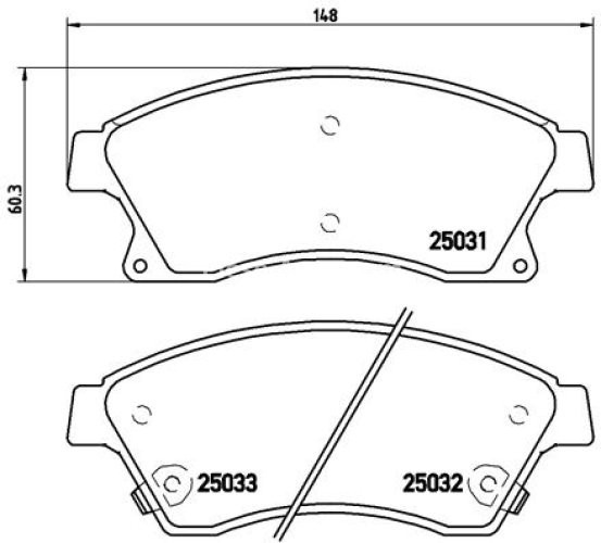 Set plăcuțe frână BREMBO ,față, pentru: CHEVROLET AVEO, CRUZE; OPEL ASTRA H CLASSIC, ASTRA J, ASTRA J GTC, ZAFIRA C 1.2-2.0D 01.09-