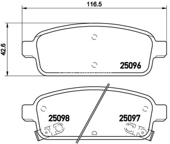 Set plăcuțe frână BREMBO, spate , pentru: OPEL AMPERA, ASTRA H CLASSIC, ASTRA J, ASTRA J GTC, CASCADA, MOKKA / MOKKA X 1.3D-2.0D 01.09-