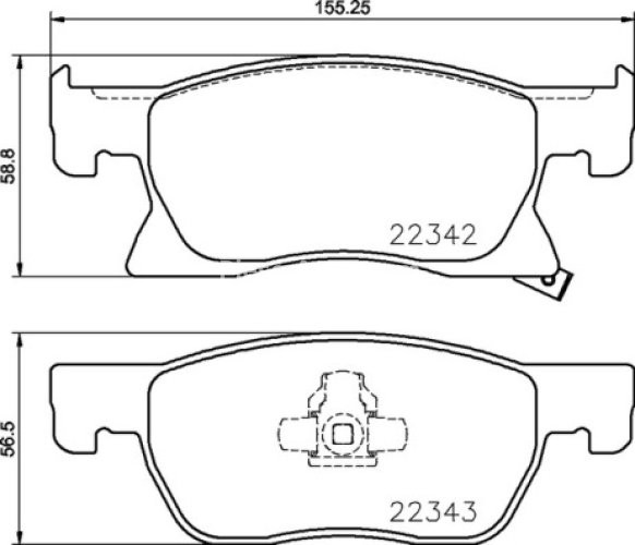 Set plăcuțe frână BREMBO ,față, (cu accesorii), pentru: OPEL ASTRA K, ASTRA K/KOMBI 1.0-1.6D 06.15-