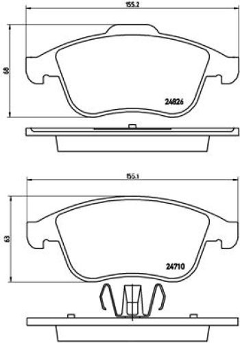 Set plăcuțe frână BREMBO ,față, pentru: RENAULT CLIO IV, GRAND SCENIC III, LAGUNA, LAGUNA III, LATITUDE, MEGANE, MEGANE III, SCENIC III 1.2-3.5 10.07-