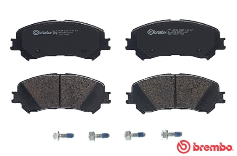 Set plăcuțe frână BREMBO ,față, (cu suruburi ghidare etrier frână; fara optionale), pentru: RENAULT ESPACE V, GRAND SCENIC IV, MEGANE IV, SCENIC IV, TALISMAN 1.2-2.0D 02.15-
