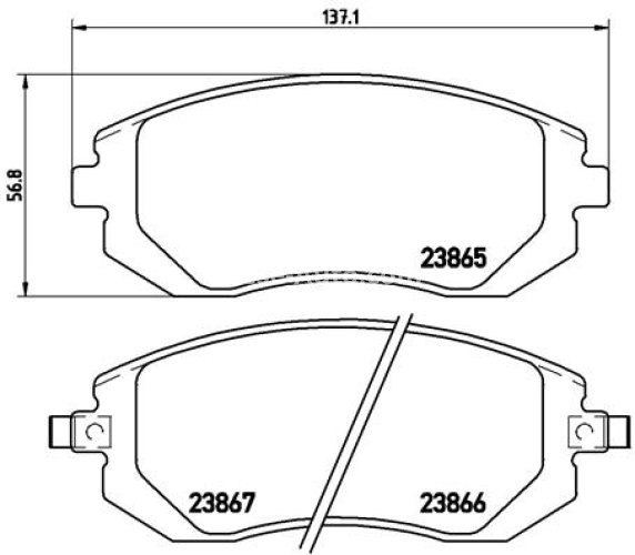 Set plăcuțe frână BREMBO ,față, pentru: SUBARU FORESTER, IMPREZA, LEGACY IV, LEGACY V, OUTBACK, XV; TOYOTA GT 86 1.5-3.0 12.00-