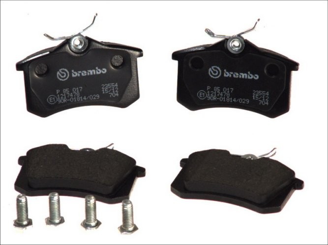 Set plăcuțe frână BREMBO, spate , pentru: AUDI A4 B6, A4 B7, A6 C5; CITROEN C3 III, C4 CACTUS; PEUGEOT 207, 208 I, 405 I, 405 II; RENAULT ESPACE III, MEGANE I, MEGANE SCENIC, SCENIC I 1.0-4.2 08.83-
