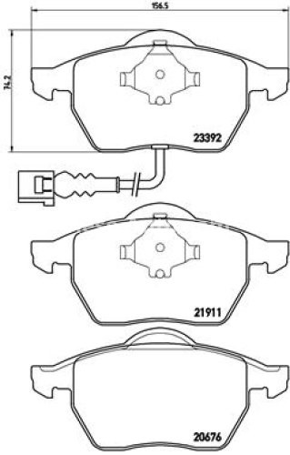 Set plăcuțe frână BREMBO ,față, pentru: AUDI A3, TT; SEAT IBIZA III, LEON, TOLEDO II; SKODA OCTAVIA I; VW BORA, BORA I, GOLF III, GOLF IV, NEW BEETLE, PASSAT B3/B4, POLO, VENTO 1.4-3.2 06.91-12.10
