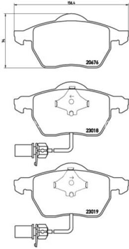 Set plăcuțe frână BREMBO ,față, pentru: AUDI A4 B6, A4 B7, A6 C5, A6 C6; SEAT EXEO, EXEO ST; SKODA SUPERB I; VW PASSAT B5, PASSAT B5.5 1.6-4.0 08.96-05.13