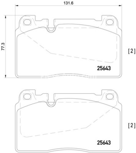 Set plăcuțe frână BREMBO ,față, pentru: AUDI A6 C7, A7, Q5; PORSCHE MACAN 1.8-4.0 10.08-
