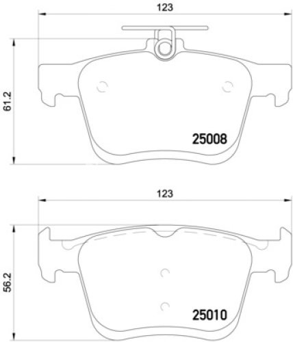 Set plăcuțe frână BREMBO, spate , pentru: VW GOLF ALLTRACK VII, GOLF SPORTSVAN VII, GOLF VII, GOLF VIII, TOURAN, T-ROC 1.0-Electric 08.12-