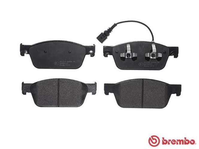 Set plăcuțe frână BREMBO ,față, pentru: VW CALIFORNIA T5 CAMPER, CALIFORNIA T6 CAMPER, MULTIVAN T5, MULTIVAN T6, TRANSPORTER T5, TRANSPORTER T6, TRANSPORTER T6 / CARAVELLE T6 2.0/2.0CNG/2.0D 11.03-