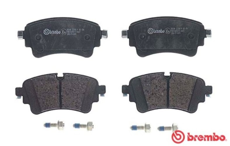 Set plăcuțe frână BREMBO ,spate (cu suruburi ghidare etrier frână), pentru: AUDI A4 ALLROAD B9, A4 B9, A5, A6 ALLROAD C8, A6 C8, A7, A8 D4, A8 D5, Q5, Q7; VW TOUAREG 1.4-4.0H 01.15-