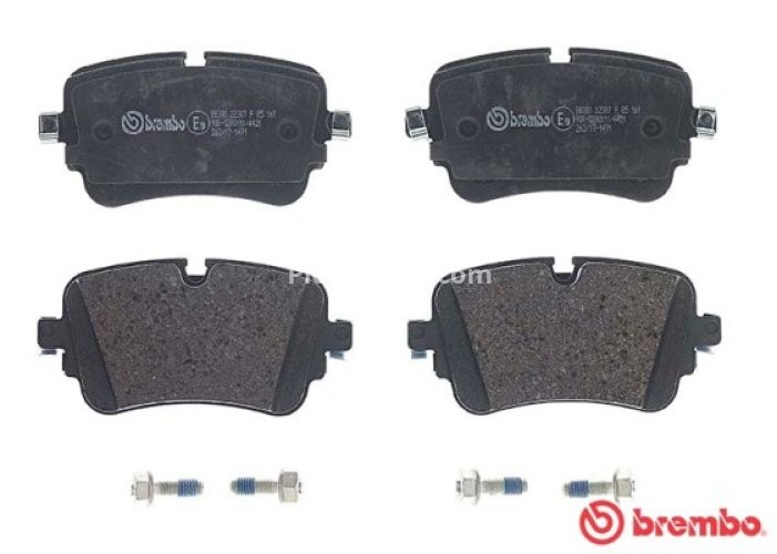 Set plăcuțe frână BREMBO ,spate (cu suruburi ghidare etrier frână), pentru: AUDI A6 ALLROAD C8, A6 C8, A7, A8 D4, A8 D5, E-TRON, Q7, Q8; LAMBORGHINI URUS; VW TOUAREG 2.0-Electric 01.15-