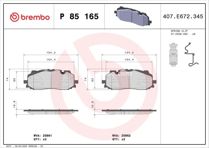 Set plăcuțe frână BREMBO ,față, pentru: AUDI A3, A4 ALLROAD B9, A4 B9, A5, A6 ALLROAD C8, A6 C8, A7, A8 D5, E-TRON, Q3, Q5, Q7, Q8; CUPRA FORMENTOR; VW TOUAREG 1.4-Electric 01.15-