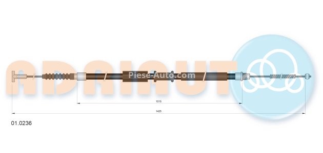 Cablu frână de mână ADRIAUTO, spate, dreapta (1425mm /1015mm) pentru: ALFA ROMEO 145, 146 1.4-2.0 07.94-10.01
