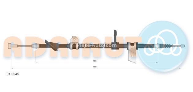 Cablu frână de mână ADRIAUTO, spate, dreapta (1420mm /1305mm) pentru: ALFA ROMEO 166; LANCIA THESIS 2.0-3.2 09.98-07.09