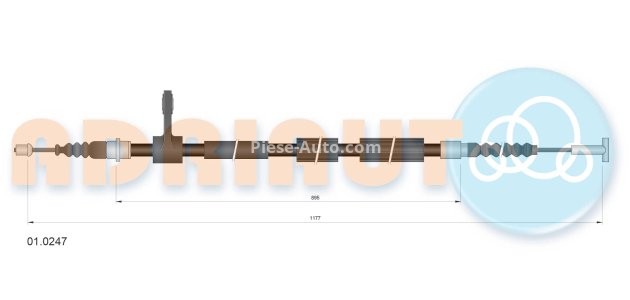 Cablu frână de mână ADRIAUTO, spate, dreapta (1175mm /895mm) pentru: ALFA ROMEO 147 1.6-3.2 10.00-03.10