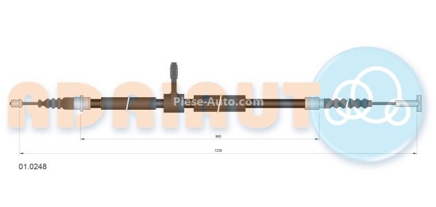 Cablu frână de mână ADRIAUTO, spate, stânga (1240mm /960mm) pentru: ALFA ROMEO 147 1.6-3.2 10.00-03.10