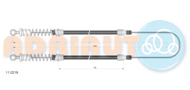Cablu frână de mână ADRIAUTO, spate, dreapta / stânga (3515mm /480mm /480mm) pentru: ABARTH RITMO; FIAT REGATA, RITMO; MINI (R58) 1.1-2.0 01.78-04.15