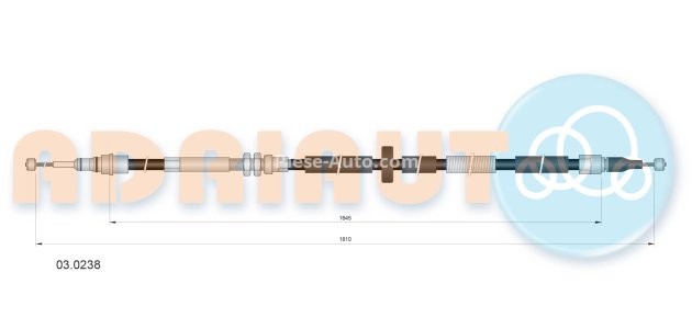 Cablu frână de mână ADRIAUTO, spate, dreapta / stânga (1810mm /1635mm) pentru: AUDI A4 B5 1.6-2.8 11.94-09.01
