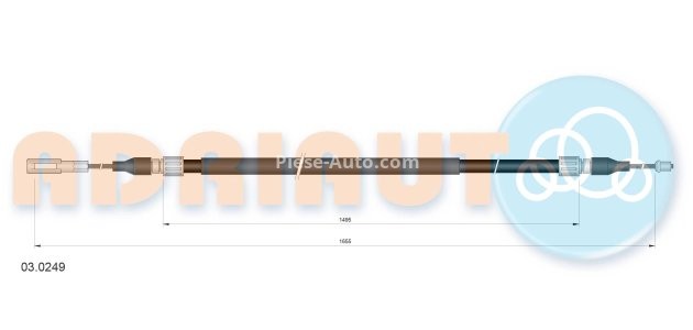 Cablu frână de mână ADRIAUTO, spate, stânga (1655mm /1495mm) pentru: AUDI A8 D2 2.5D-6.0 03.94-09.02