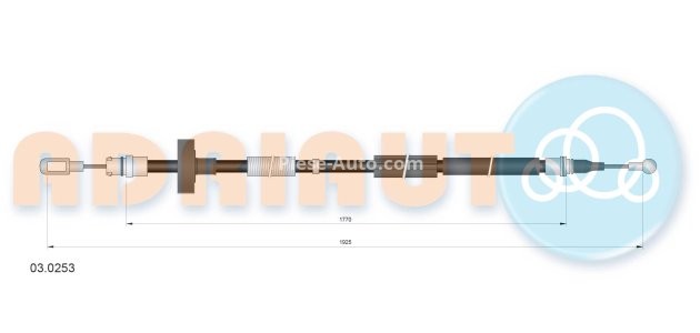 Cablu frână de mână ADRIAUTO, spate, stânga (1925mm /1770mm) pentru: AUDI A4 B6, A4 B7; SEAT EXEO, EXEO ST 1.6-3.2 11.00-05.13