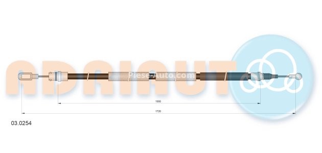 Cablu frână de mână ADRIAUTO, spate, dreapta / stânga (1720mm /1555mm) pentru: AUDI A4 B6 1.8-3.0 11.00-12.04