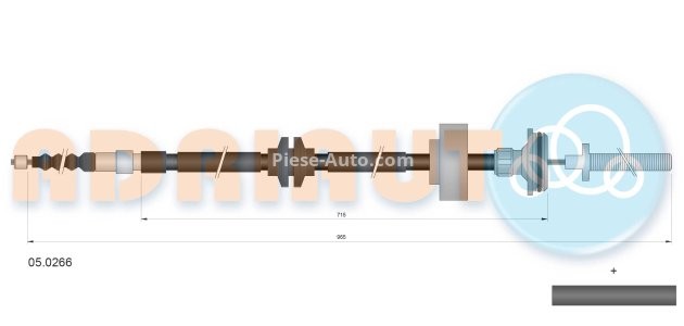 Cablu frână de mână ADRIAUTO, stânga (965mm /715mm) pentru: BMW X5 (E70), X5 (F15, F85), X6 (E71, E72) 2.0D-4.8 10.06-07.18
