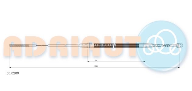 Cablu frână de mână ADRIAUTO, spate, dreapta / stânga (1735mm /630mm) pentru: BMW 3 (E30), 3 (E36) 1.6-2.7 09.82-11.98