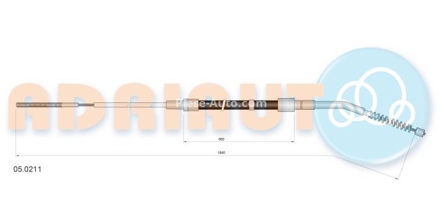 Cablu frână de mână ADRIAUTO, spate, dreapta / stânga (1845mm /680mm) pentru: BMW 3 (E30) 1.6-2.7 09.82-06.94