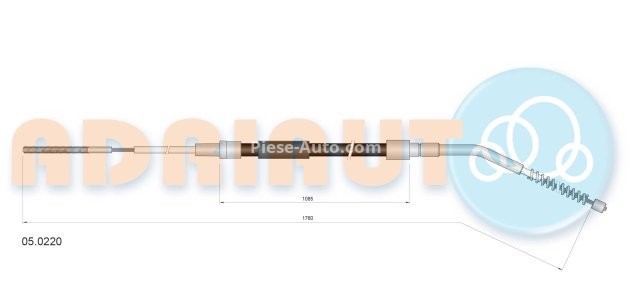 Cablu frână de mână ADRIAUTO, spate, dreapta / stânga (1960mm /1705mm) pentru: BMW 3 (E36) 1.6-2.0 09.90-08.00
