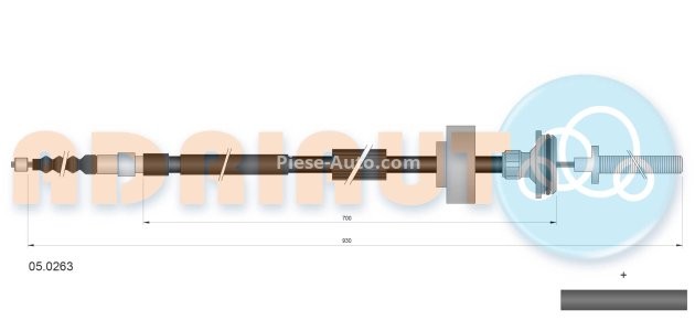 Cablu frână de mână ADRIAUTO, stânga (930mm /700mm) pentru: BMW 5 GRAN TURISMO (F07) 2.0D-4.4 01.09-02.17